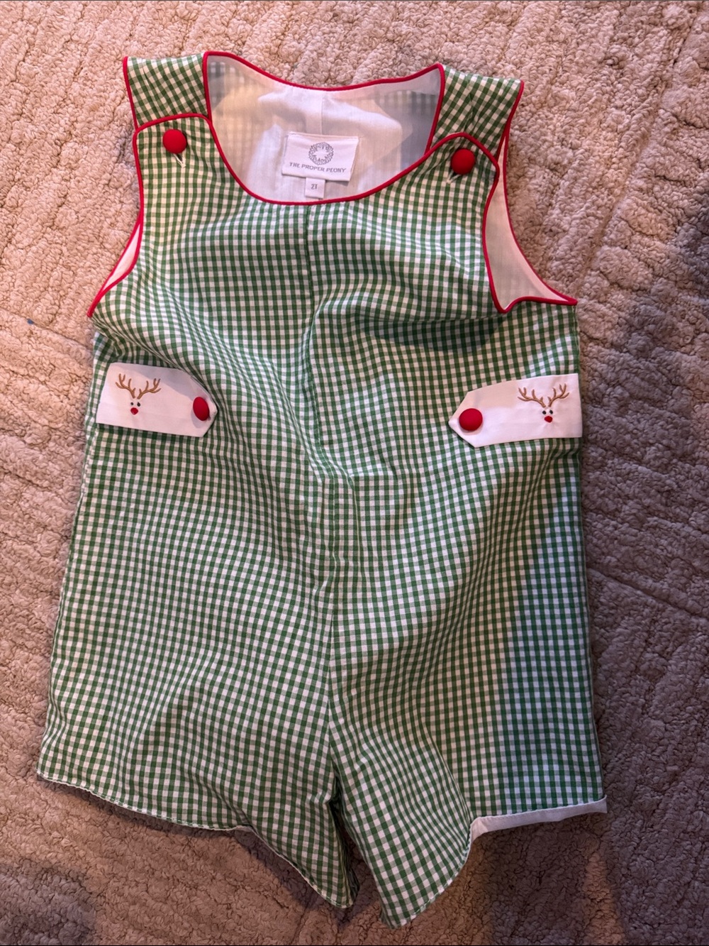 Proper Peony Green Gingham Jon Jon